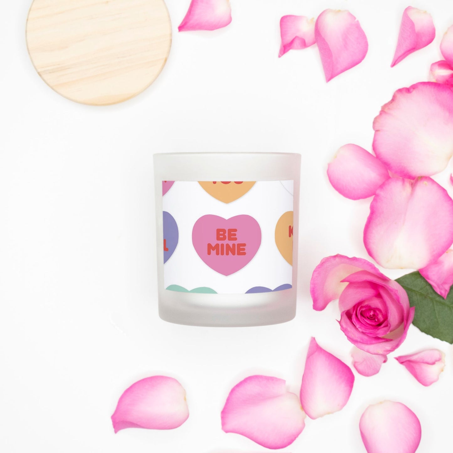 Sweetheart Candle Frosted (Pink Wick) Glass